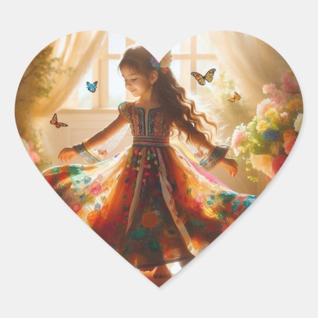 Sticker Cœur Cute_ Portrait_ Innocence (Devant)