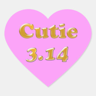 Sticker Cœur Cutie 3,14 Pi Jour Rose