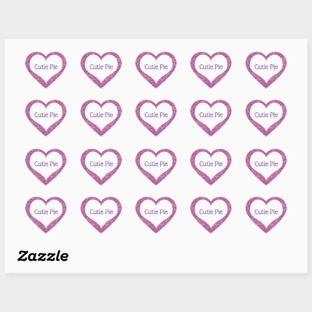 Sticker Cœur Cutie Pie Valentine Personnalisé Coeurs Conversati (Feuille)