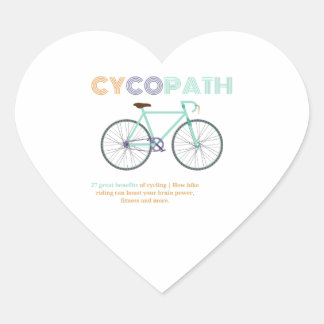 Sticker Cœur Cycopath amusant cyclisme pour cyclistes et cyclis