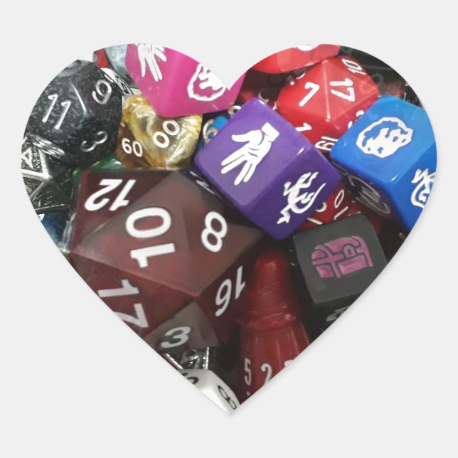 Sticker Cœur d20 dés (Devant)