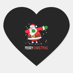 Sticker Cœur Dabbing Santa Claus Dab Dap Noël