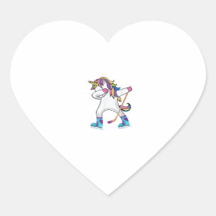 Sticker Cœur Dabbing Unicorn Avec Bâton De Hockey Unicorn Sport