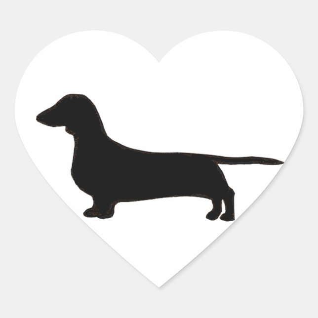 Sticker Cœur dachshund (Devant)