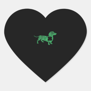 Sticker Cœur Dachshund Chien Shamrock St. Patrick's Day Saint P