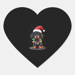 Sticker Cœur Dachshund illuminations de Noël Noël Noël Noël Noë