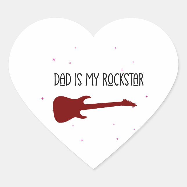 Sticker Cœur Dad is my rockstar (Devant)