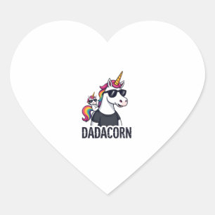Sticker Cœur Dadacorn - Papa Licorne et Bébé Noël Papa Gros