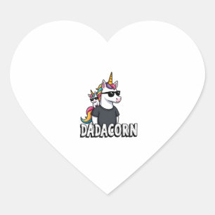 Sticker Cœur Dadacorn - Papa Licorne et Bébé Noël Papa Gros