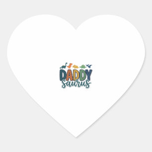 Sticker Cœur Daddy Saurus Conception de vecteur de papa dinosau