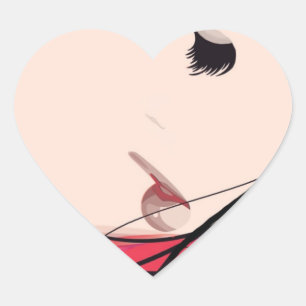 Sticker Cœur Dame des cheveux et du maquillage