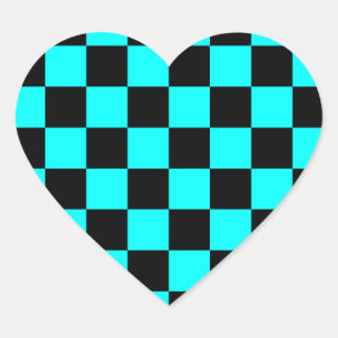 Sticker Cœur Damier Rockabilly