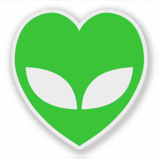 Sticker Coeur d'amour Alien (Devant)