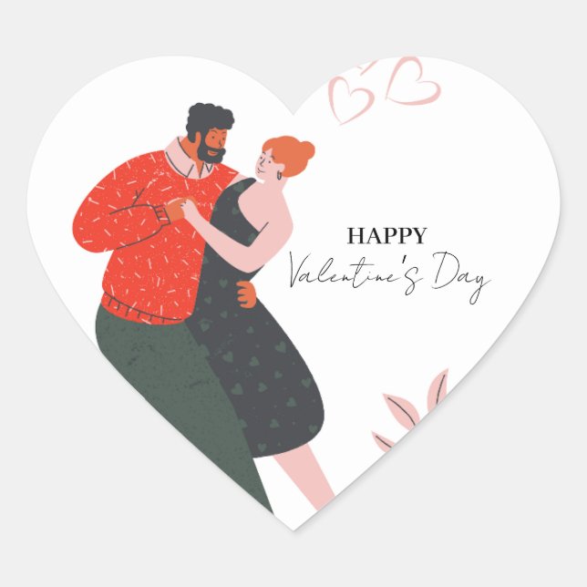 Sticker Cœur Danse Figure Saint-Valentin (Devant)