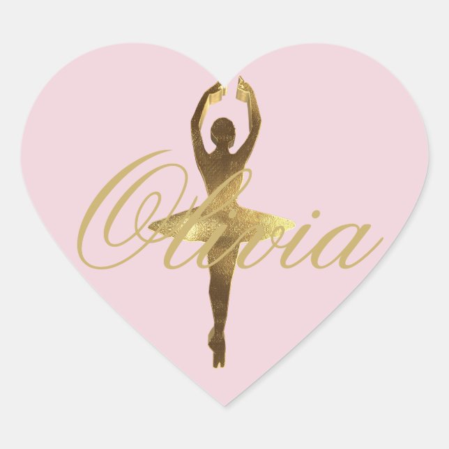 Sticker Cœur Danseur classique Olivia nommée faite sur commande (Devant)