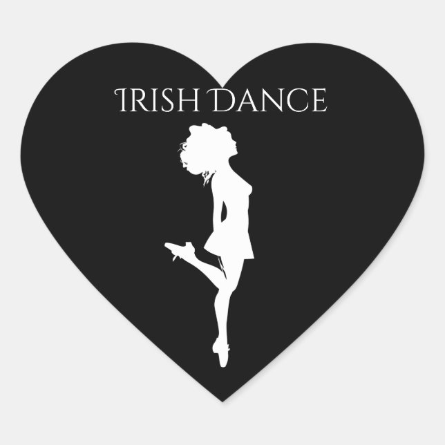 Sticker Cœur Danseur irlandais hard Shoe noir et blanc danse (Devant)