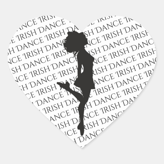 Sticker Cœur Danseur irlandais hard Shoe noir et blanc danse (Devant)