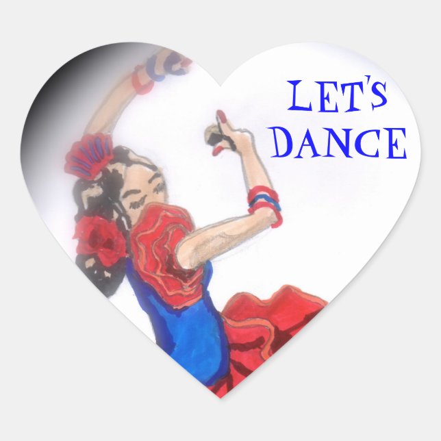Sticker Coeur Danseuse Flamenco (Devant)