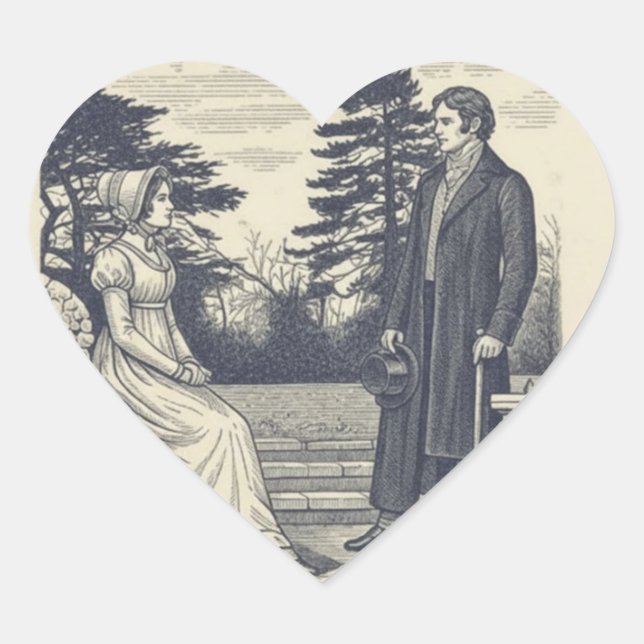 Sticker Cœur Darcy & Elizabeth scene (Devant)