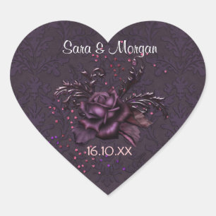 Sticker Cœur Dark Romance Rose 2b Mariage Seal