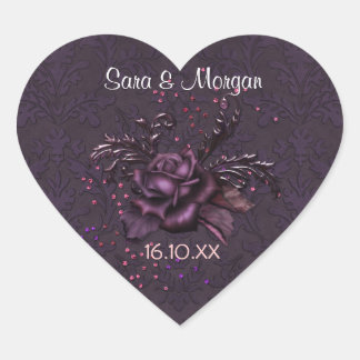 Sticker Cœur Dark Romance Rose 2b Mariage Seal