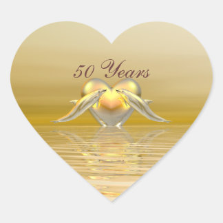 Sticker Cœur Dauphins et Coeur du Golden Anniversaire
