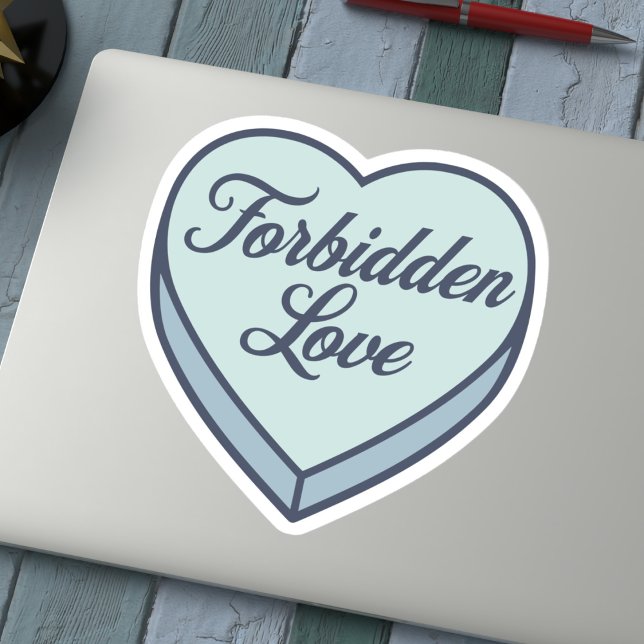 Sticker Cœur de bonbon livresque - Amour interdit (Créateur téléchargé)