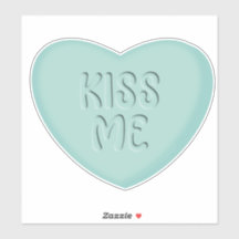 Sticker Coeur de bonbons Turquoise Kiss Me