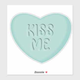 Sticker Coeur de bonbons Turquoise Kiss Me