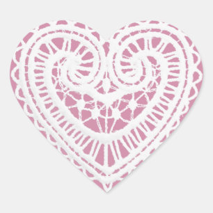Sticker Coeur de dentelle rose