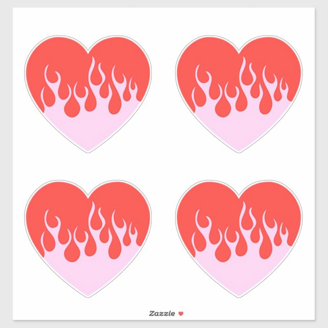 Sticker Cœur de feu (Feuille)