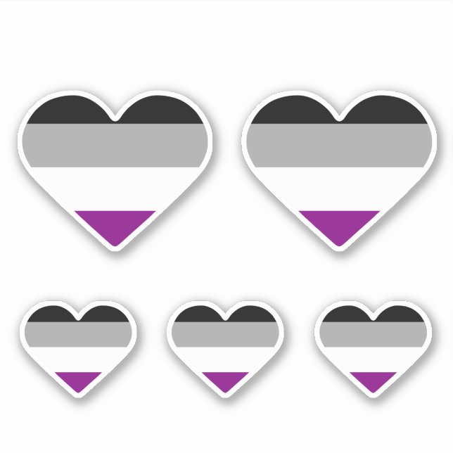 Sticker Cœur de fierté asexué (Devant)