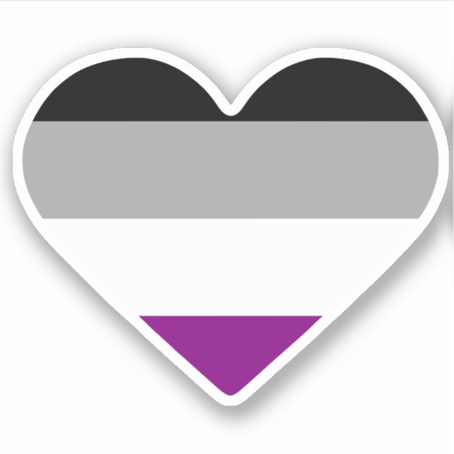 Sticker Cœur de fierté asexué (Devant)