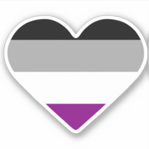 Sticker Cœur de fierté asexuelle