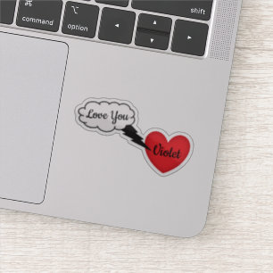 Sticker Coeur de foudre nuageux personnalisé