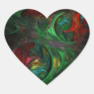 Sticker Coeur de Genesis Green Art Abstrait