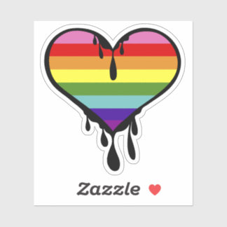 Sticker Coeur de goutte à goutte à l'arc-en-ciel