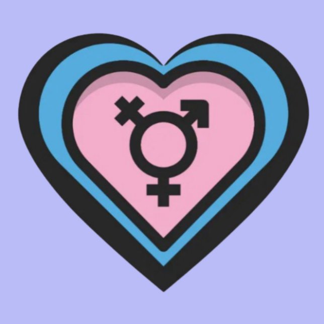 Sticker Coeur de la Trans Pride (Créateur téléchargé)
