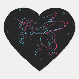 Sticker Coeur de licorne noire
