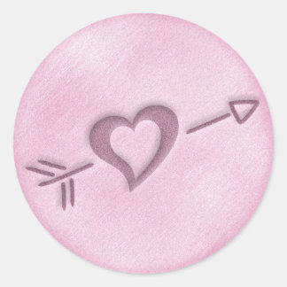 Sticker Coeur De Mariage De Plage (Rose)