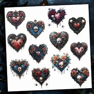 Sticker Coeur de style gothique