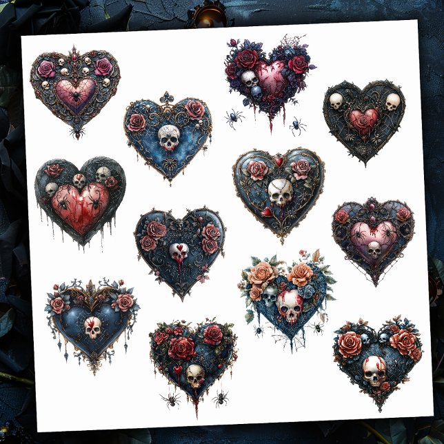 Sticker Coeur de style gothique (Créateur téléchargé)