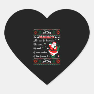 Sticker Cœur Dear Santa I Want For Christmas Lot of Money Ugly