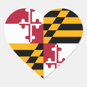 Sticker Cœur Décor du drapeau de l'État du Maryland