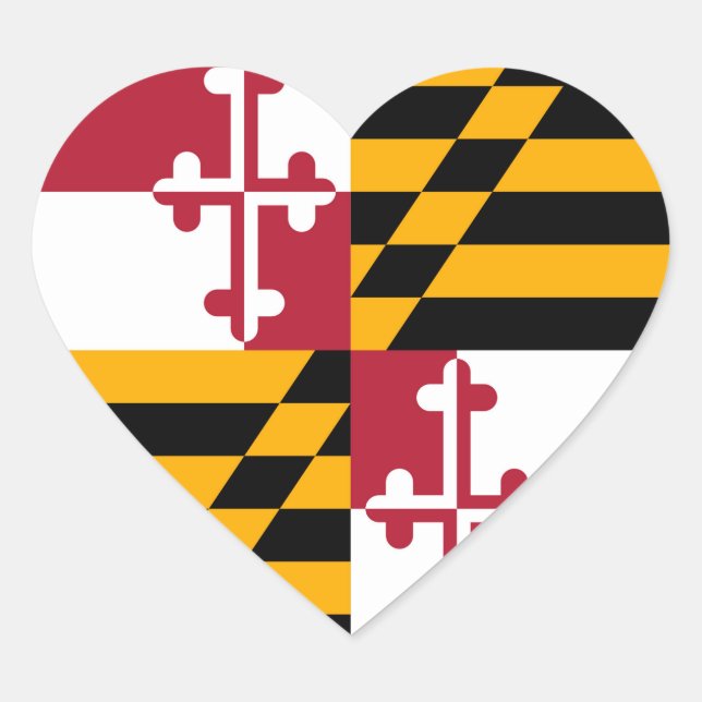Sticker Cœur Décor du drapeau de l'État du Maryland (Devant)