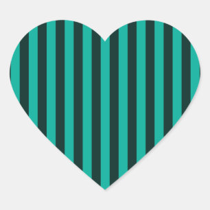 Sticker Cœur Décor Turquoise Vertical Stripes