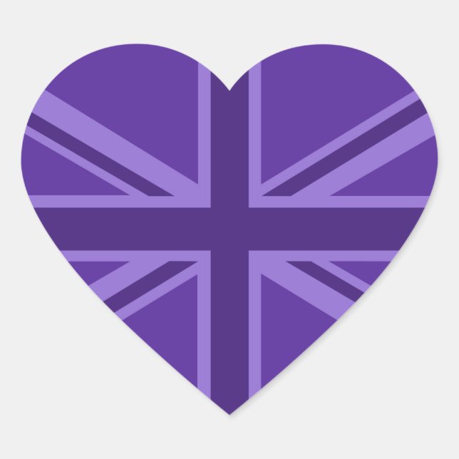 Sticker Cœur Décor Union Jack Accent Violet (Devant)