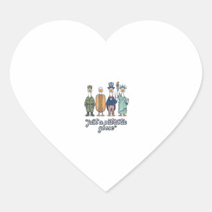 Sticker Cœur Défilé d'oies patriotiques Chemise vectorielle vin