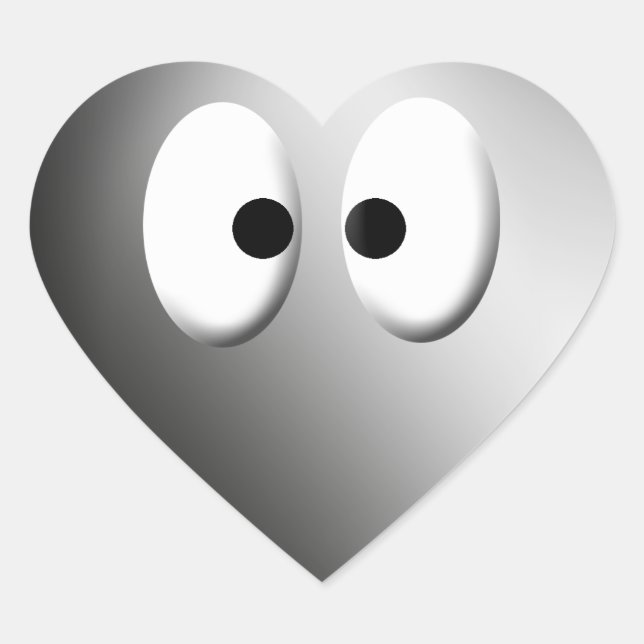 Sticker Cœur Dem Eyes ! - Chrome (Devant)