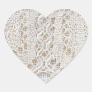 Sticker Cœur dentelle blanche vintage